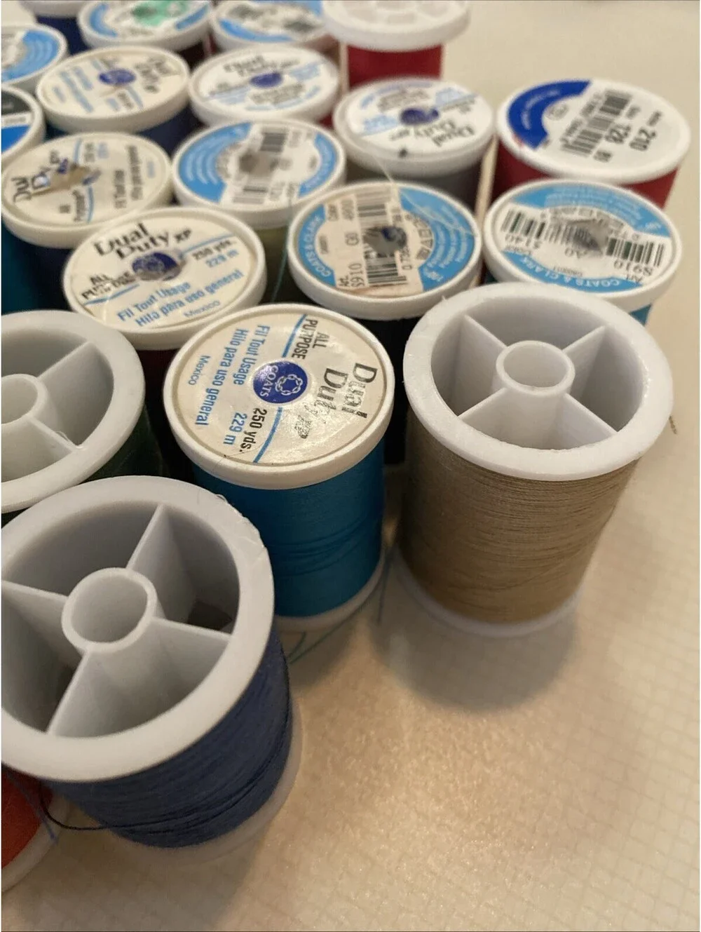 Mix Of Sewing Thread Heavy Duty And All Purpose Lot of 35 Assorted Color Spools